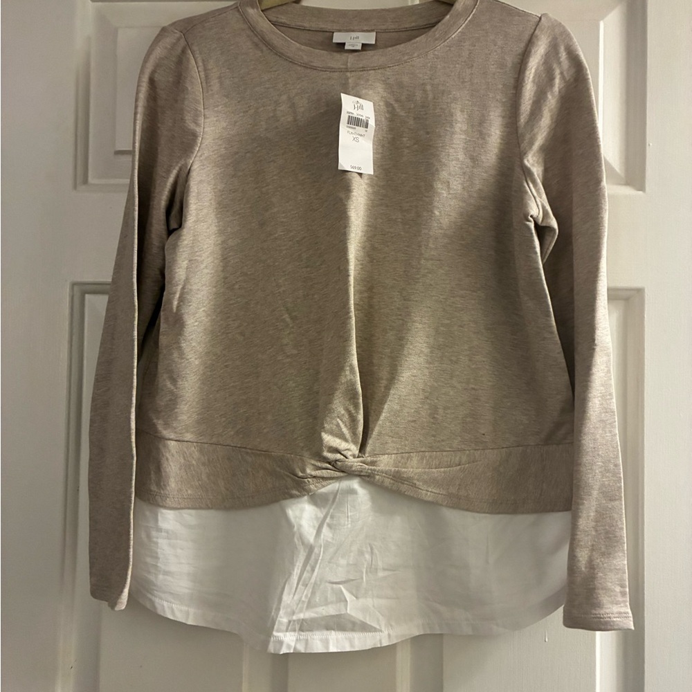 J. Jill Beige White Blouse